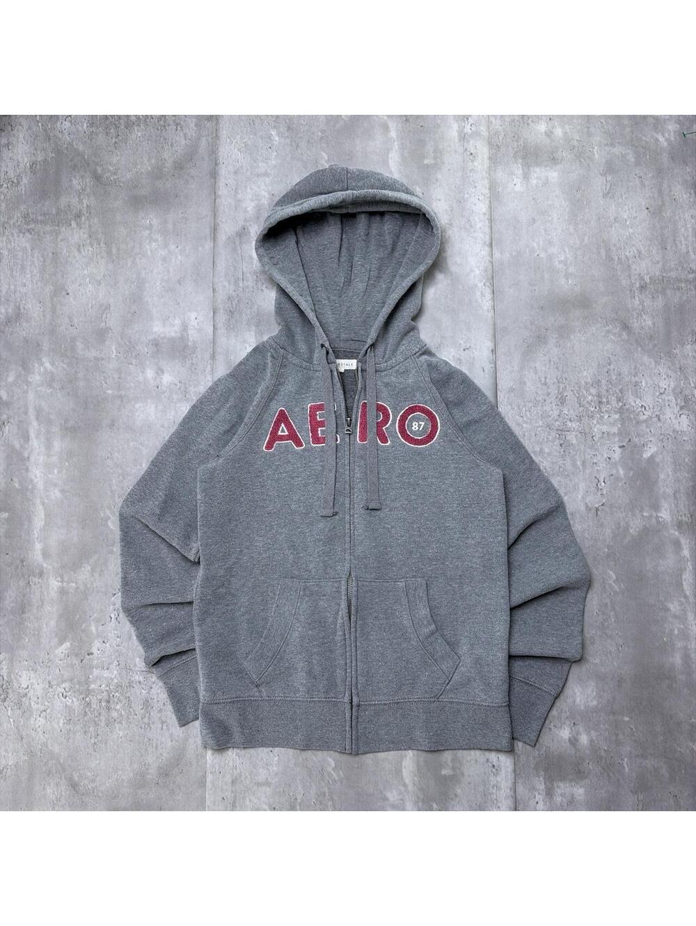 Y2K Grey Aeropostale Grunge Skater Zip Up Hoodie